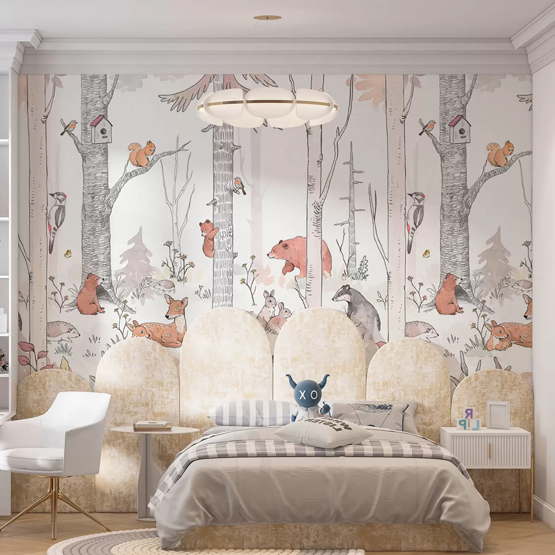 fototapet Prieteni din pădure, animale amuzante u96850