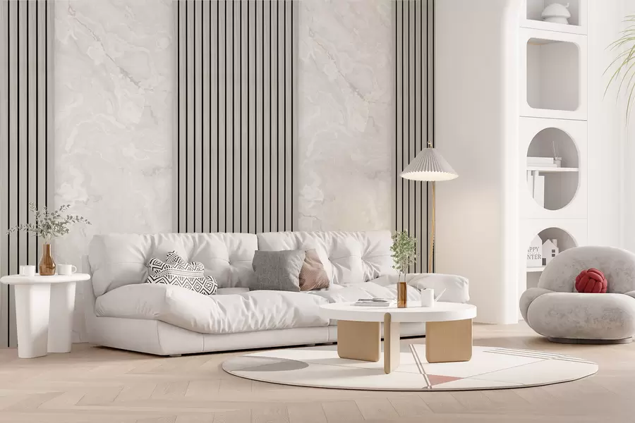 fototapet Lame de lemn cu marmură u97465