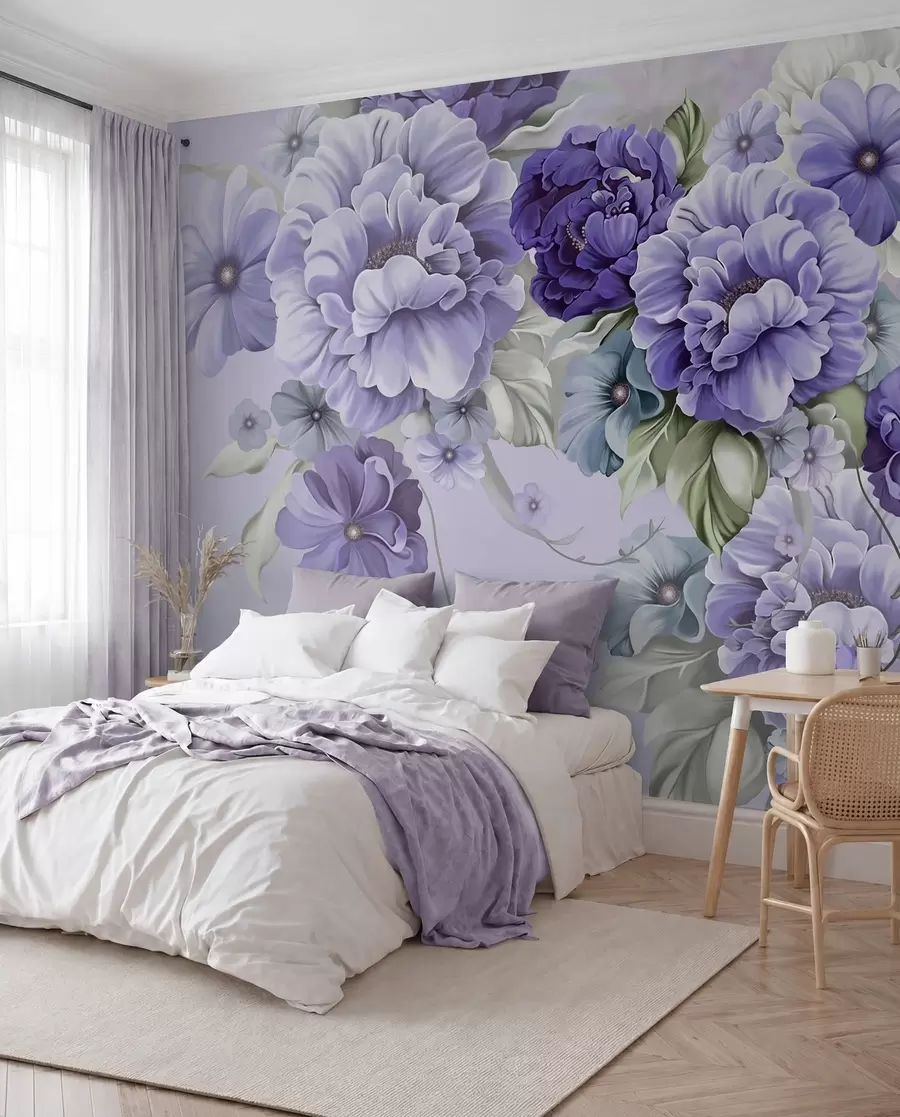 fototapet Delicate flori albastre în culori albastre u59900v2