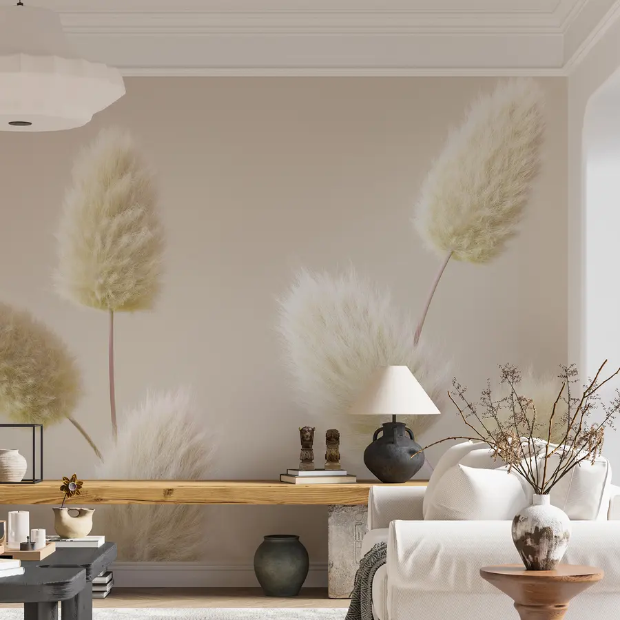 fototapet Trendy bej flori uscate în stil boho u98432v1