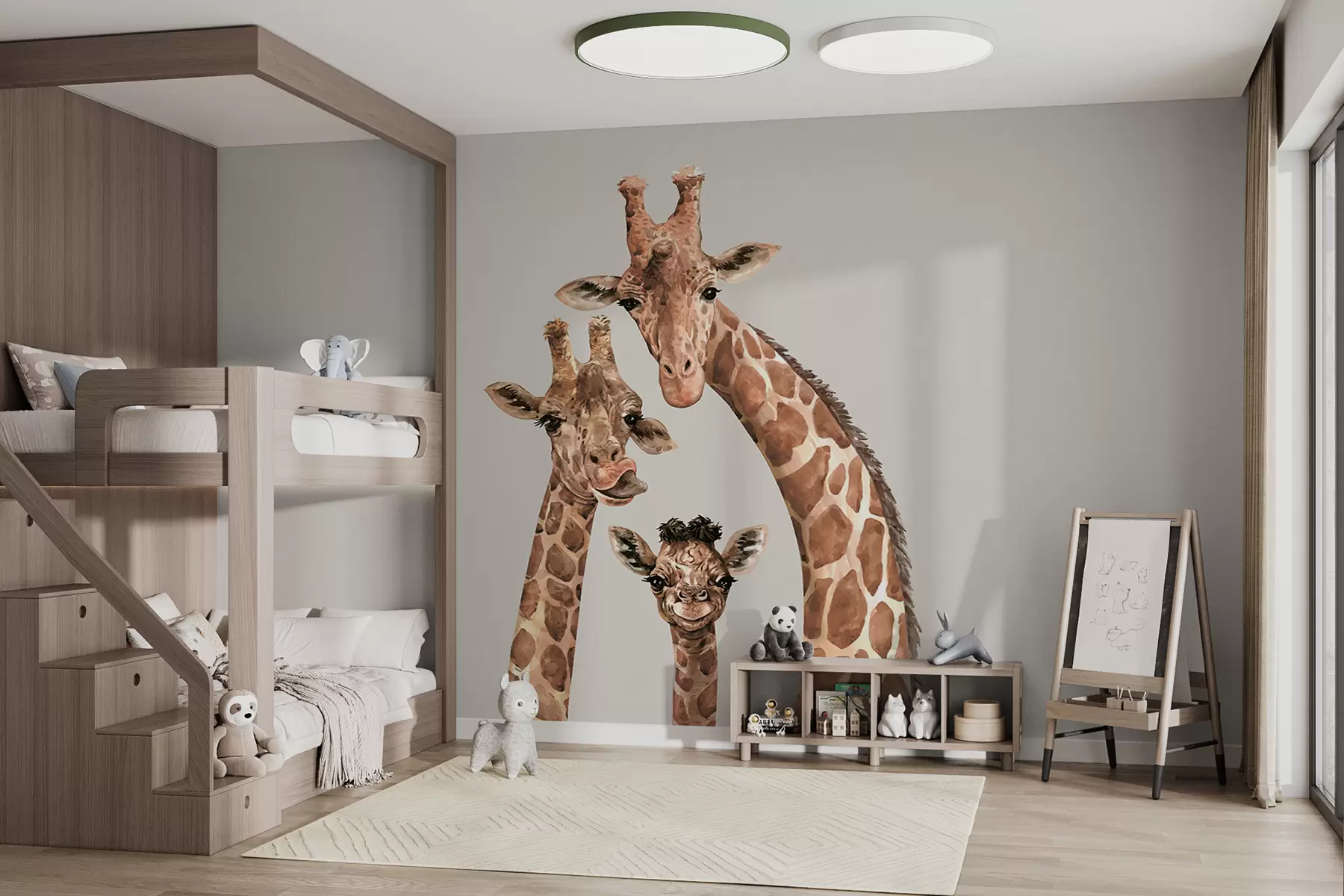 fototapet O familie veselă de girafe u98525