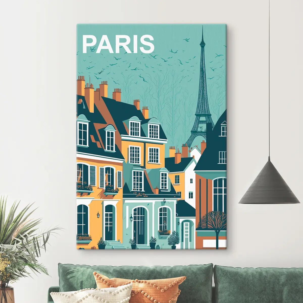Tablouri Retro călătorie ilustrare Paris s36331