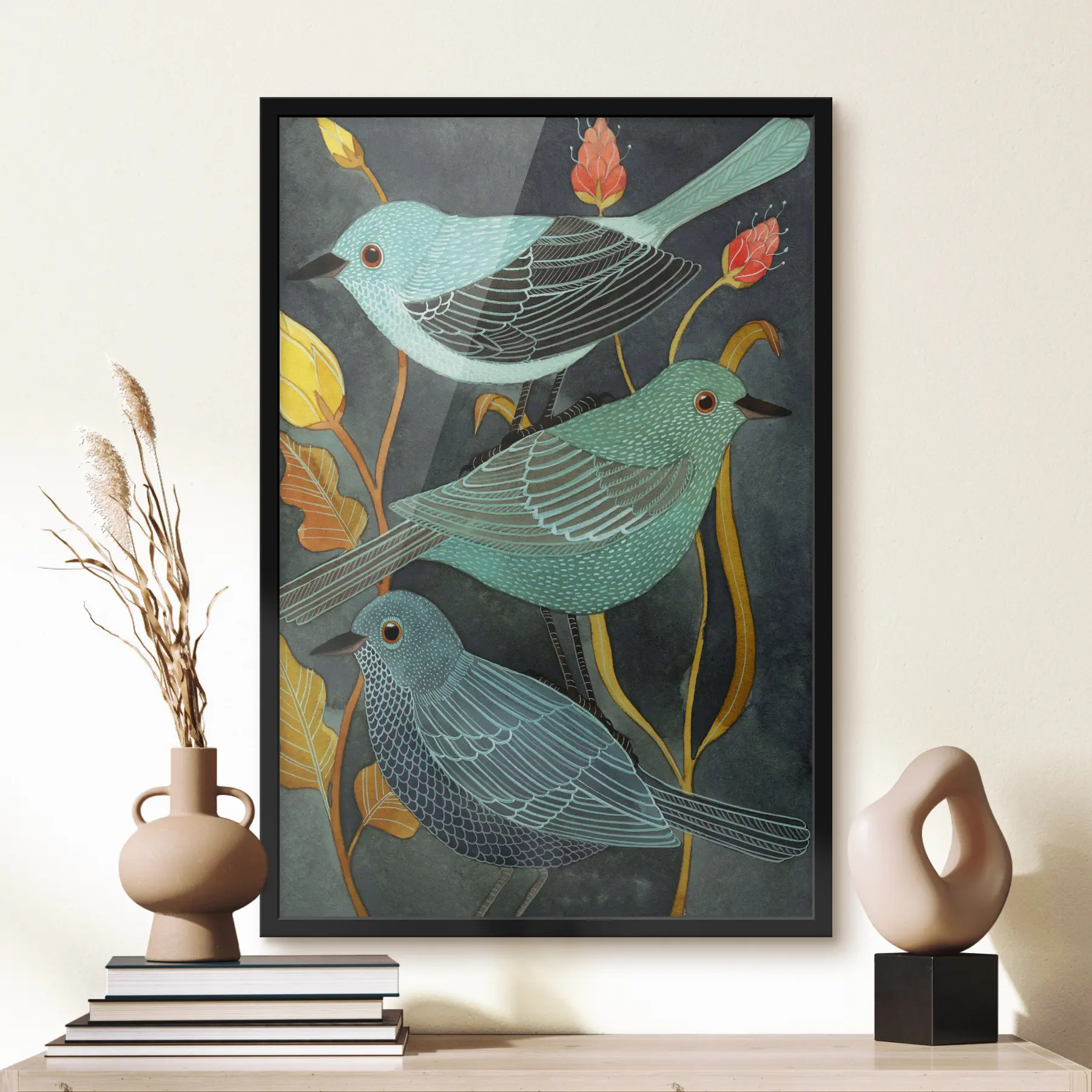 Tablouri Trei păsări se uită în jur f03061