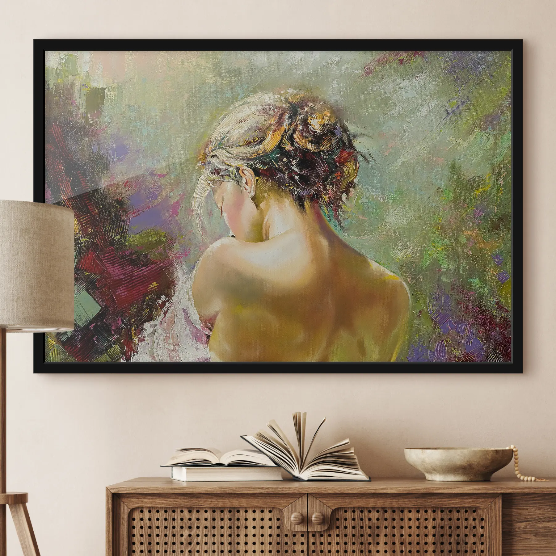 fototapet Cap, oameni în natură și vopsea f27105