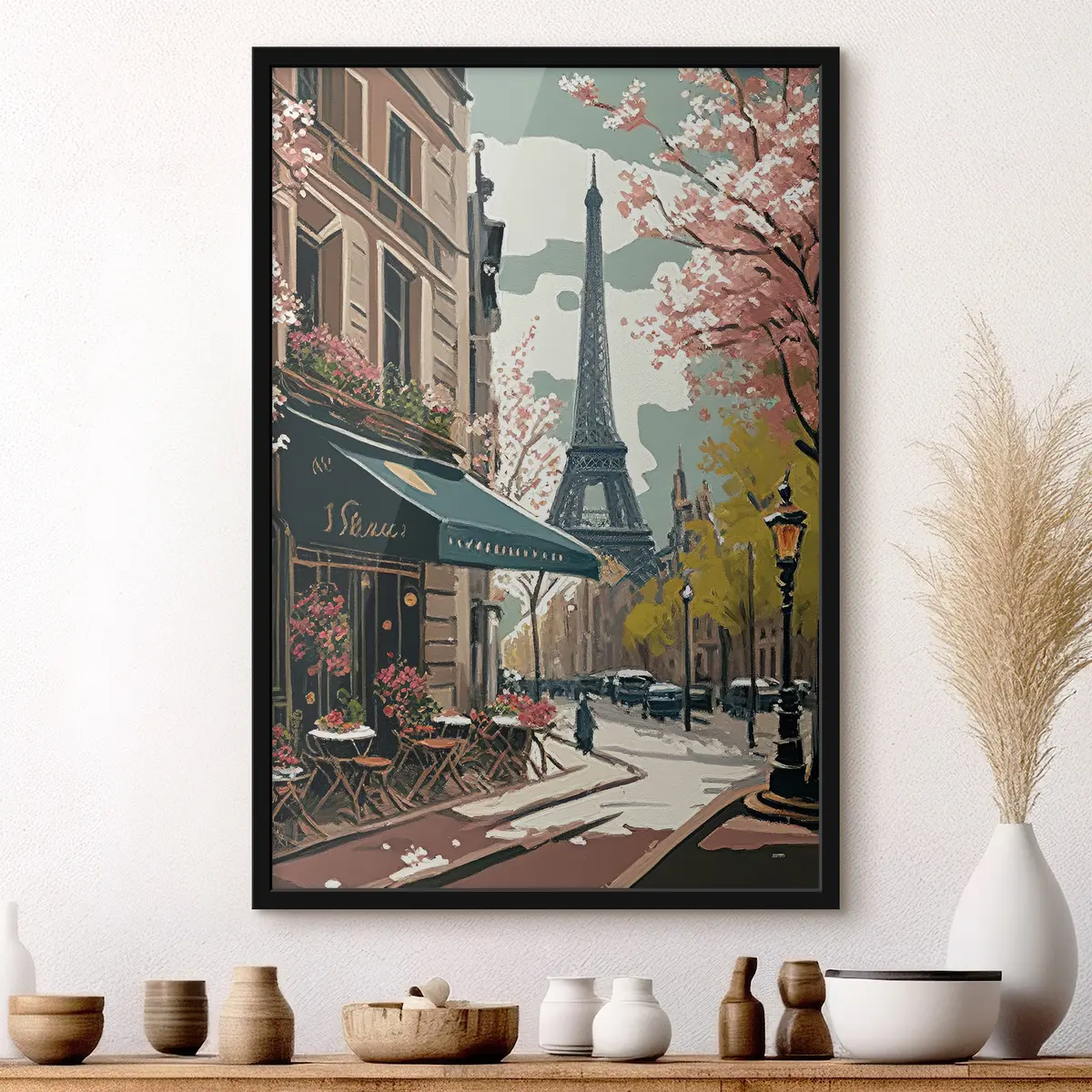 Poster Paris cafenea în stil desenat de mână f33523