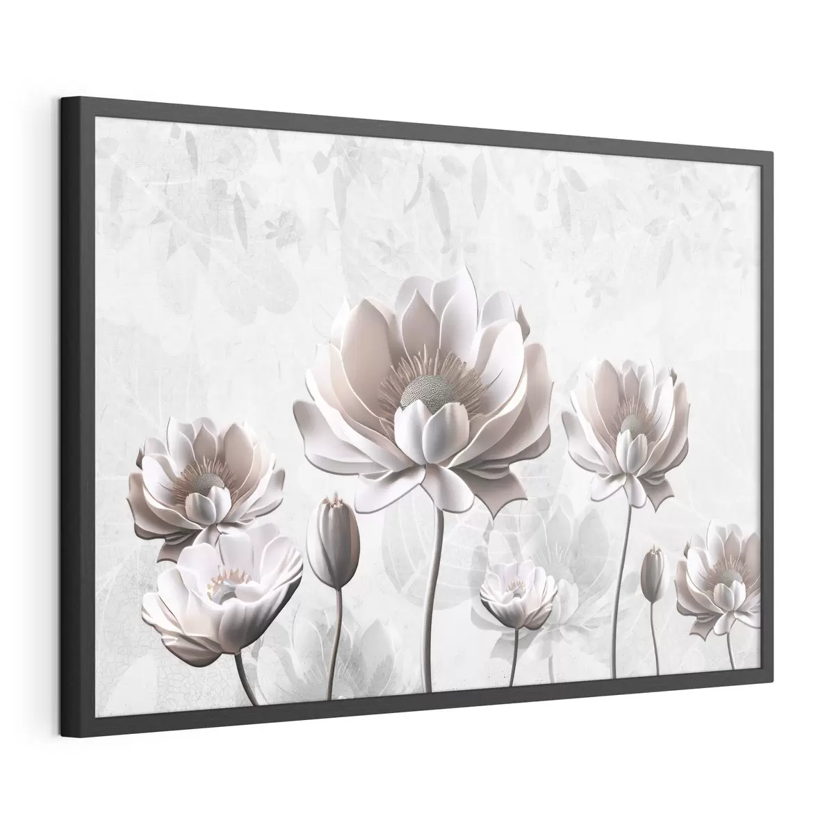 Poster Flori albe pe un fundal alb f35736