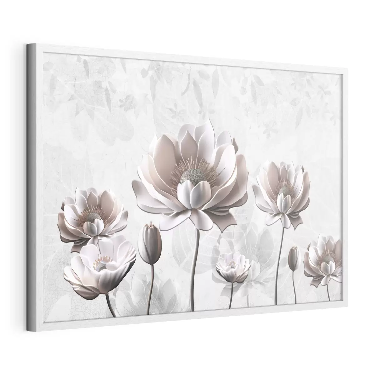Poster Flori albe pe un fundal alb f35736
