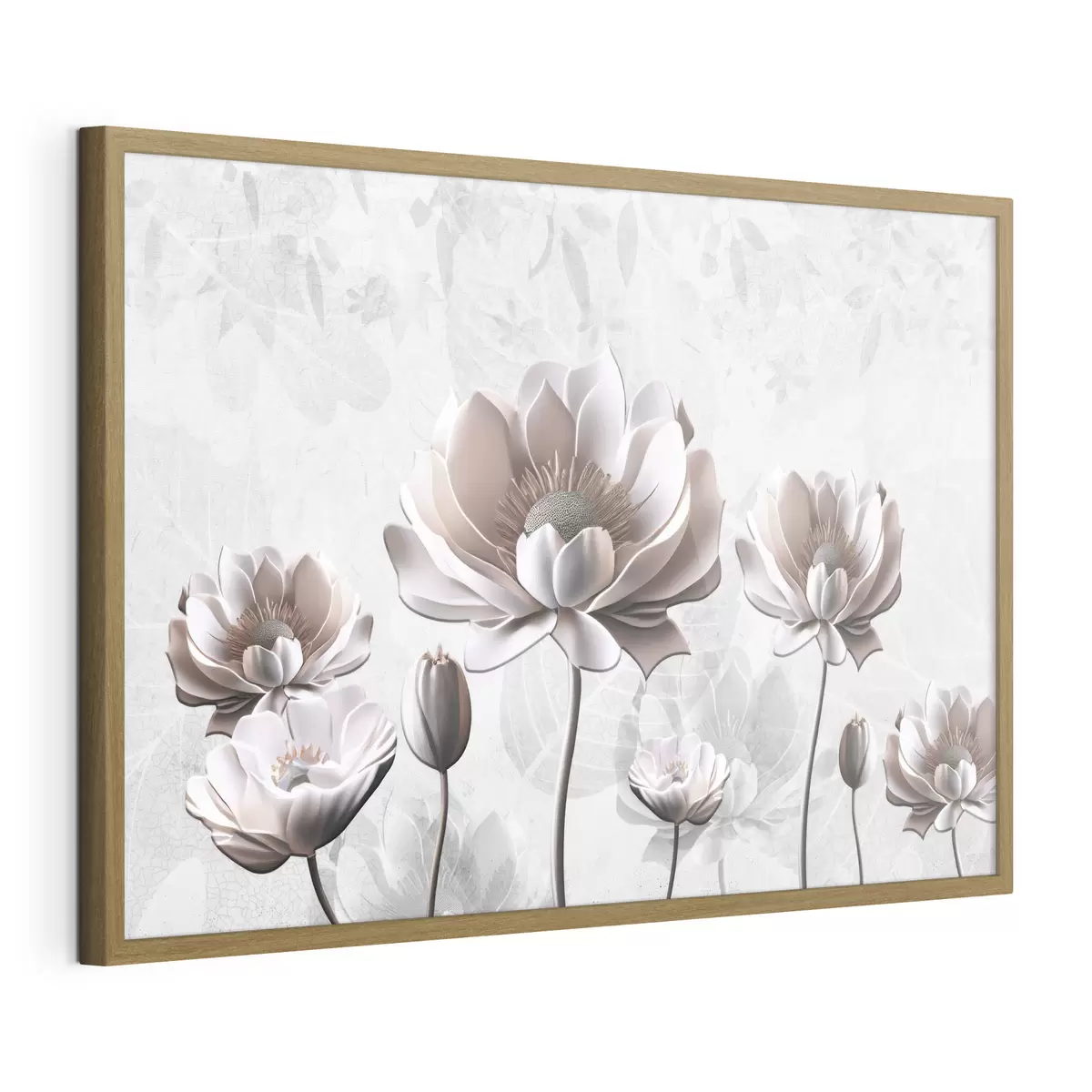 Poster Flori albe pe un fundal alb f35736