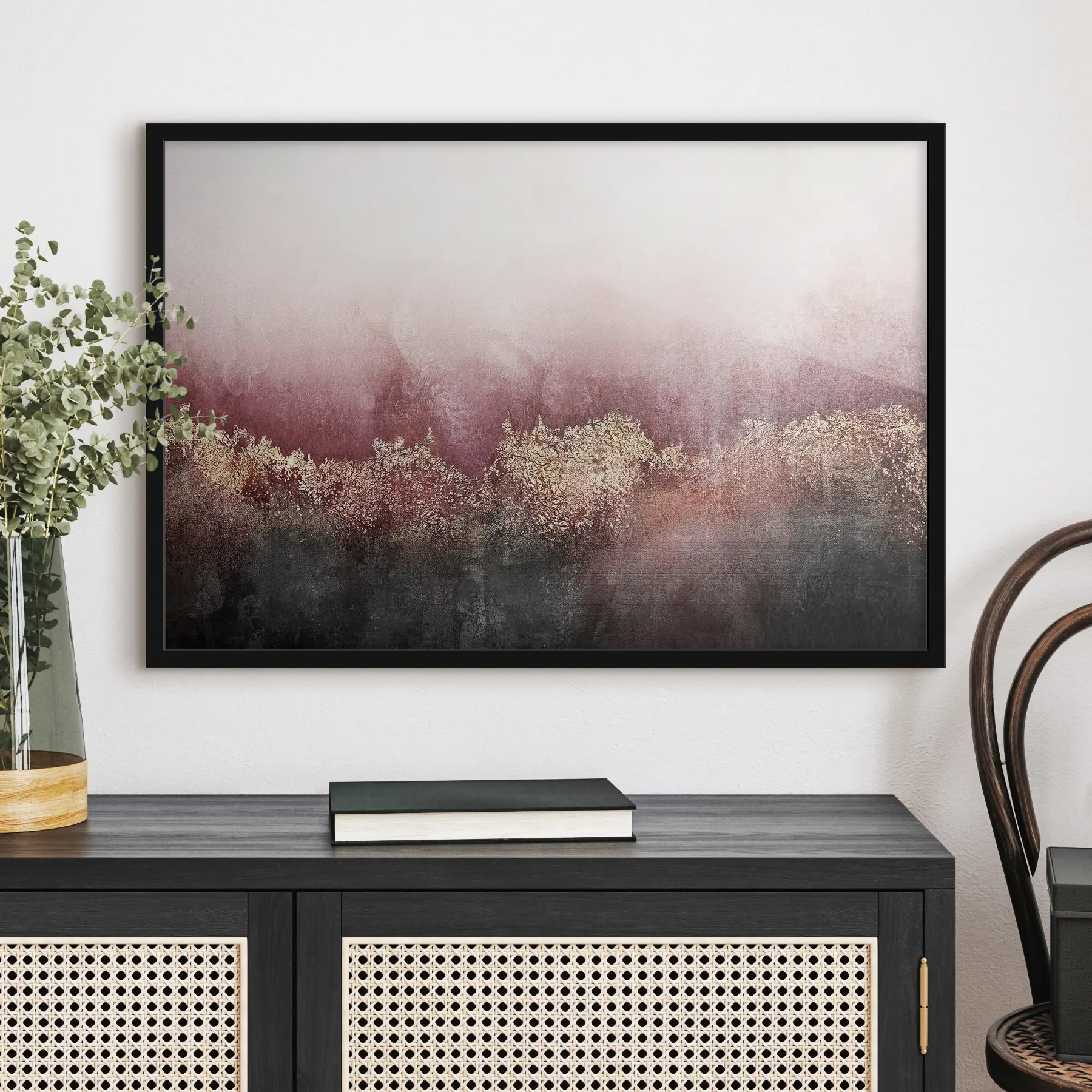 fototapet Artă abstractă în culori burgund și negru f35844