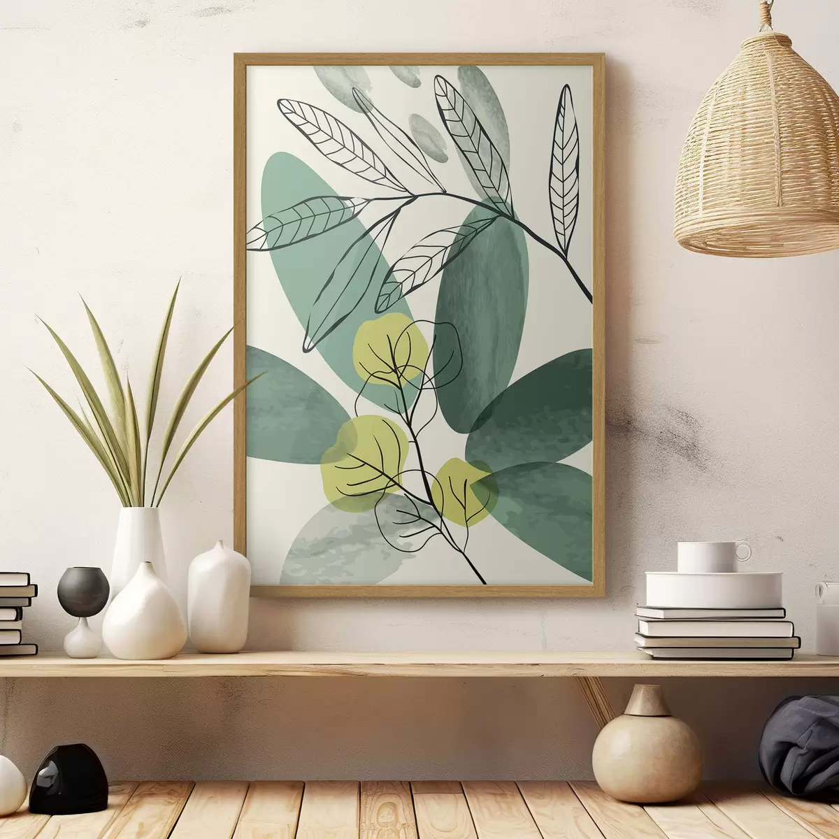 Poster Desen acuarelă de frunze boho f36106