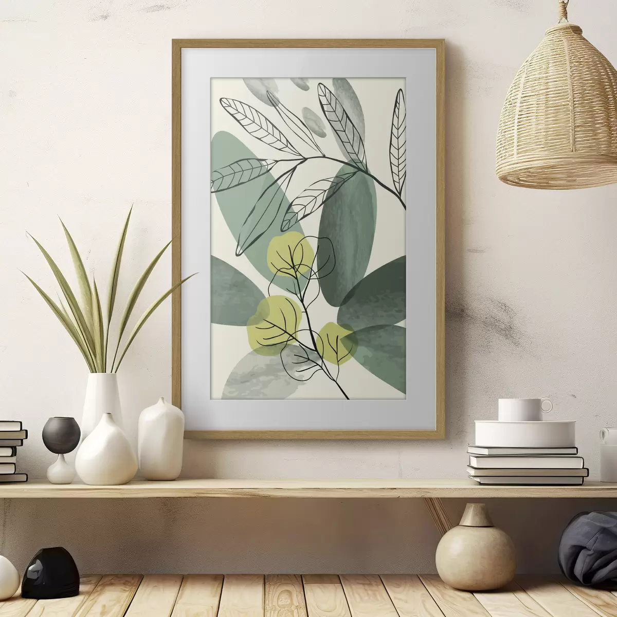 Poster Desen acuarelă de frunze boho f36106