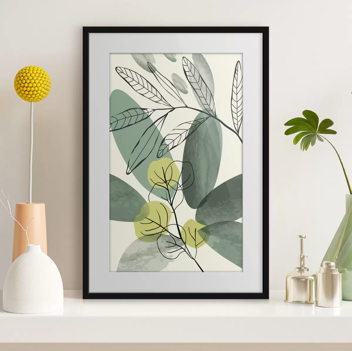 Poster Desen acuarelă de frunze boho f36106
