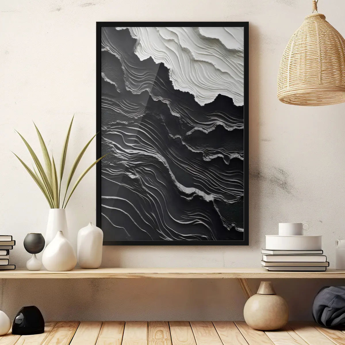 Poster Abstracție texturată cu valuri f35924