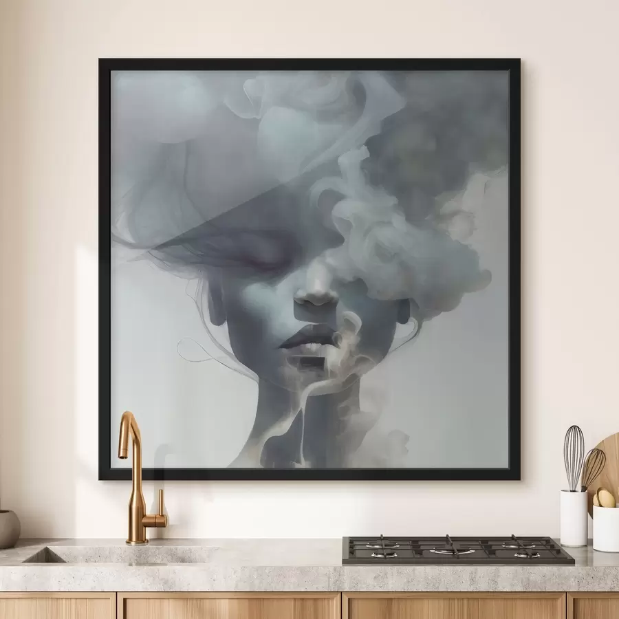 fototapet Fata și ceața cenușie f35818