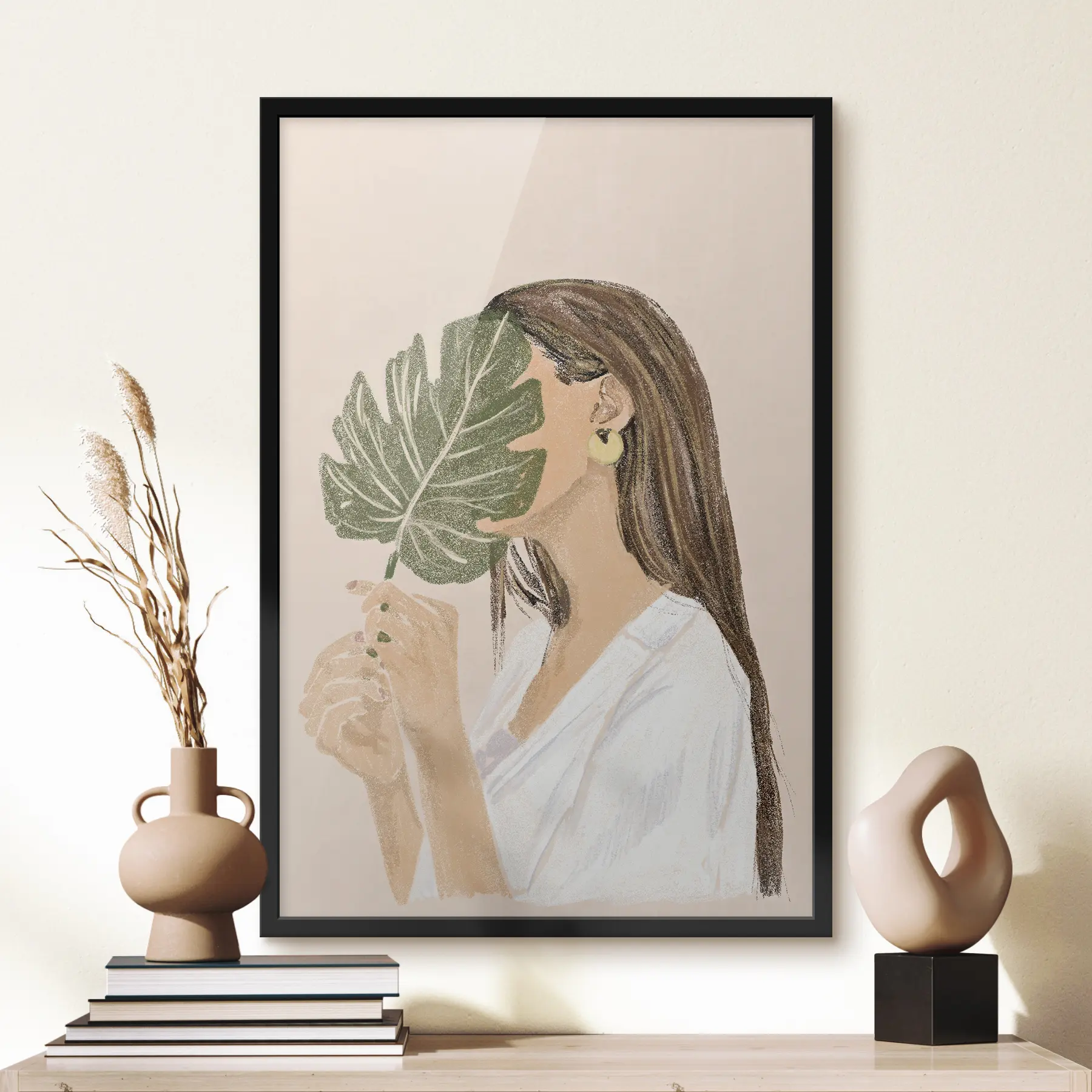 Tablouri Abstracție portret de sex feminin în stil Boho f35800