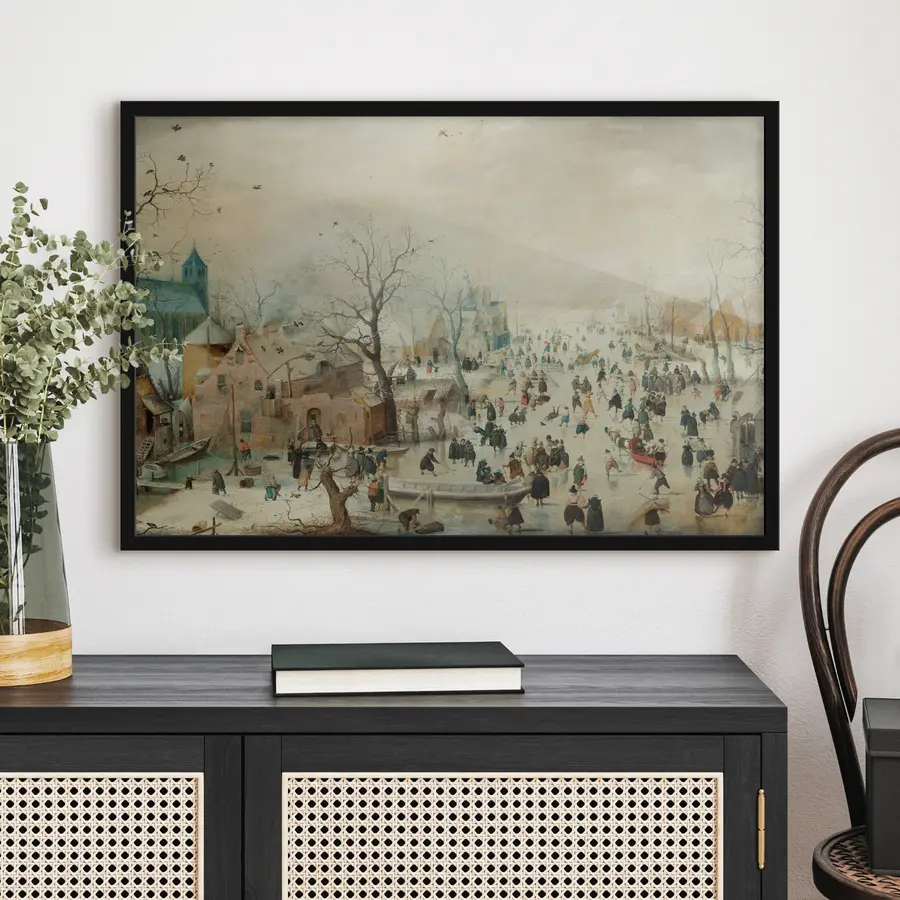 fototapet Peisaj de iarnă cu patinatori, Hendrik Avercamp, 1608 f35171