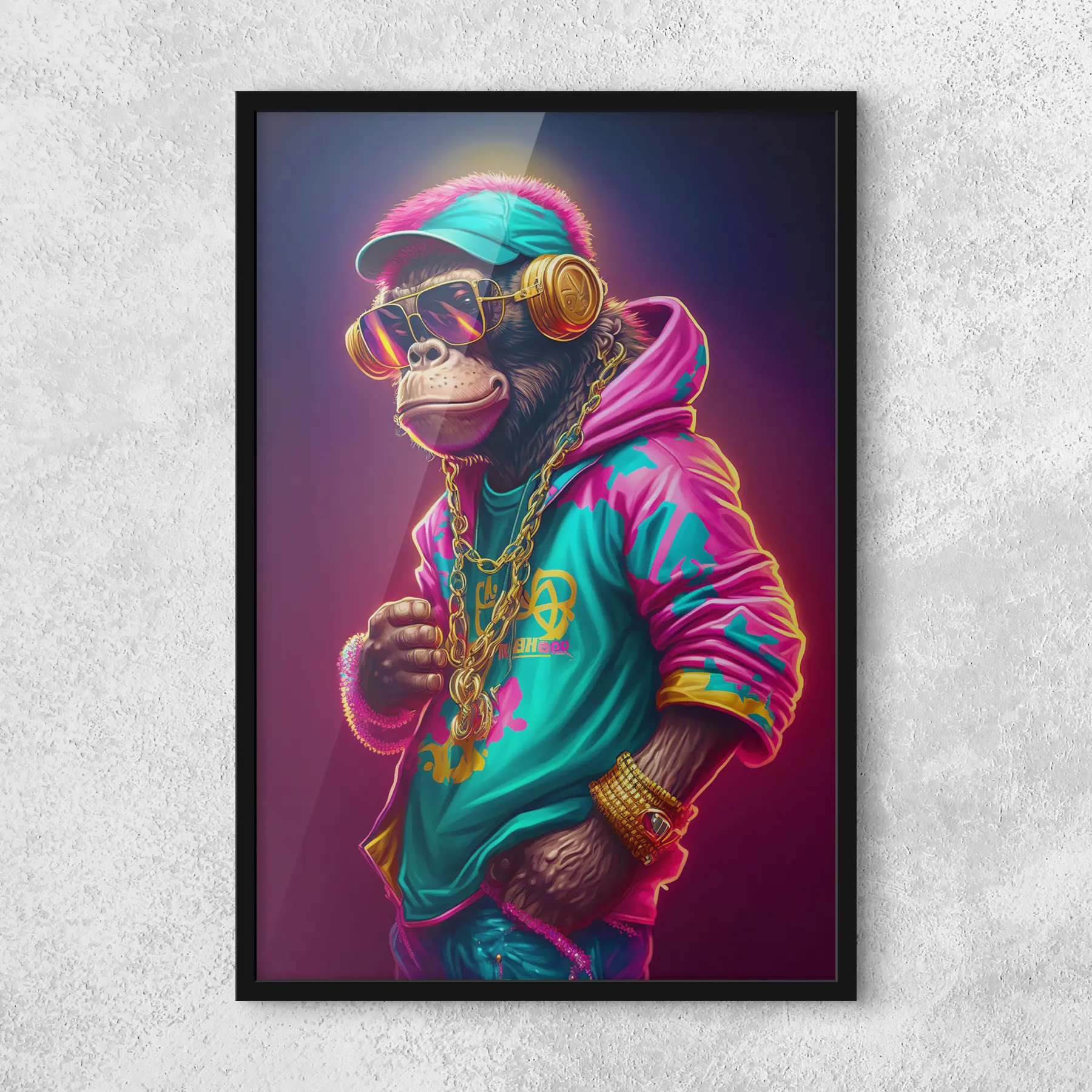 fototapet Maimuță rapper f34891