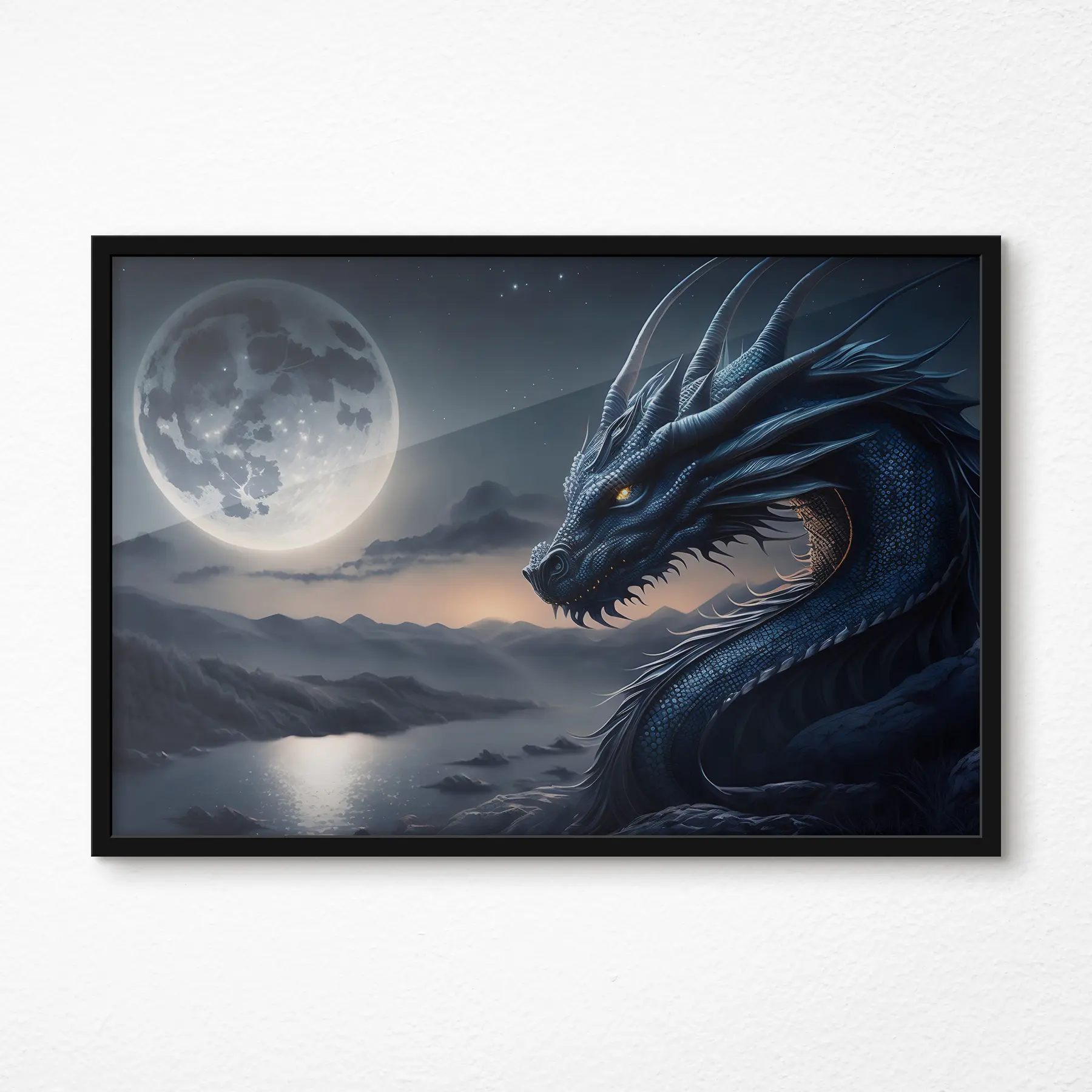 Tablouri Dragonul se uită la luna plină f32612