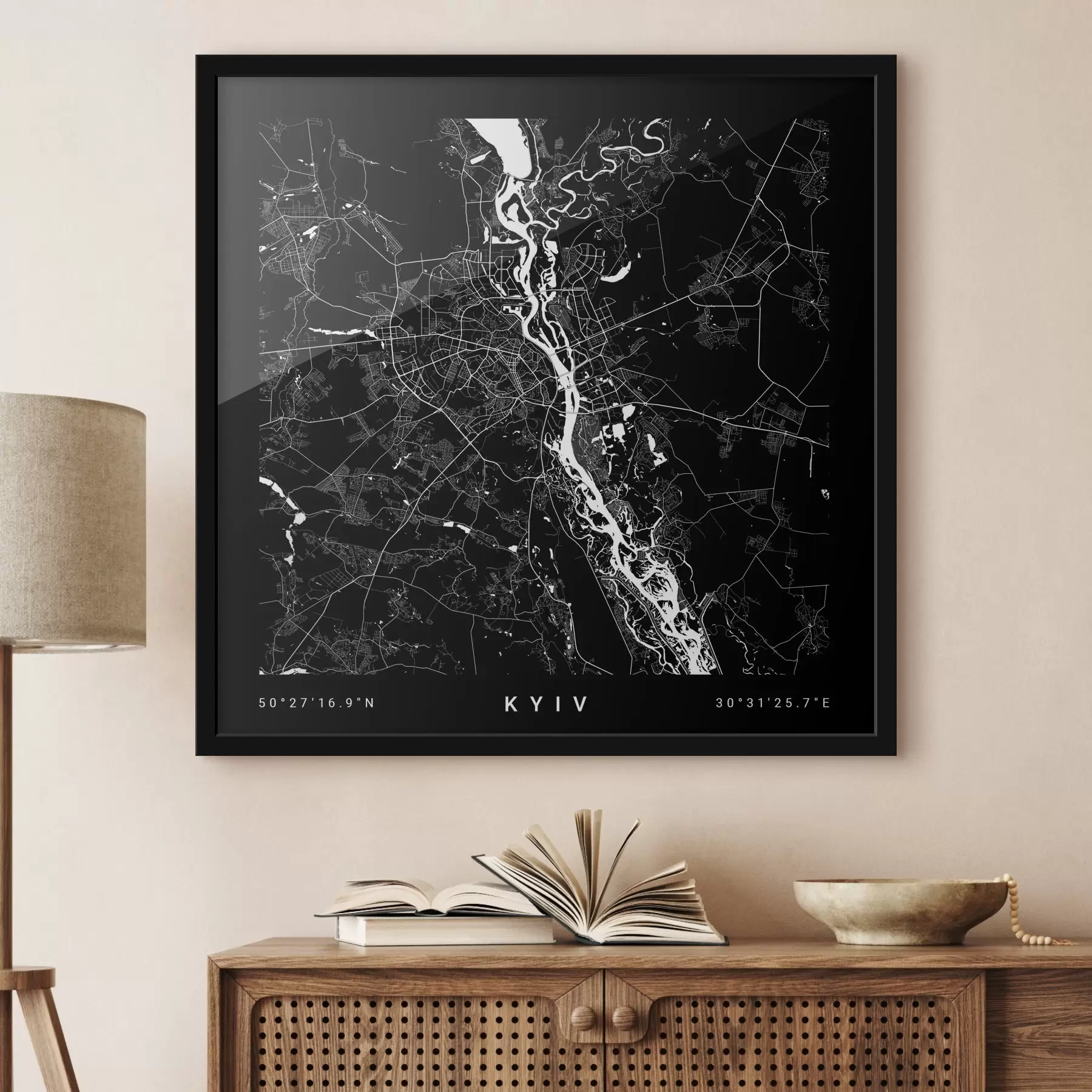 fototapet Harta minimalistă a orașului Kiev din Ucraina f31428