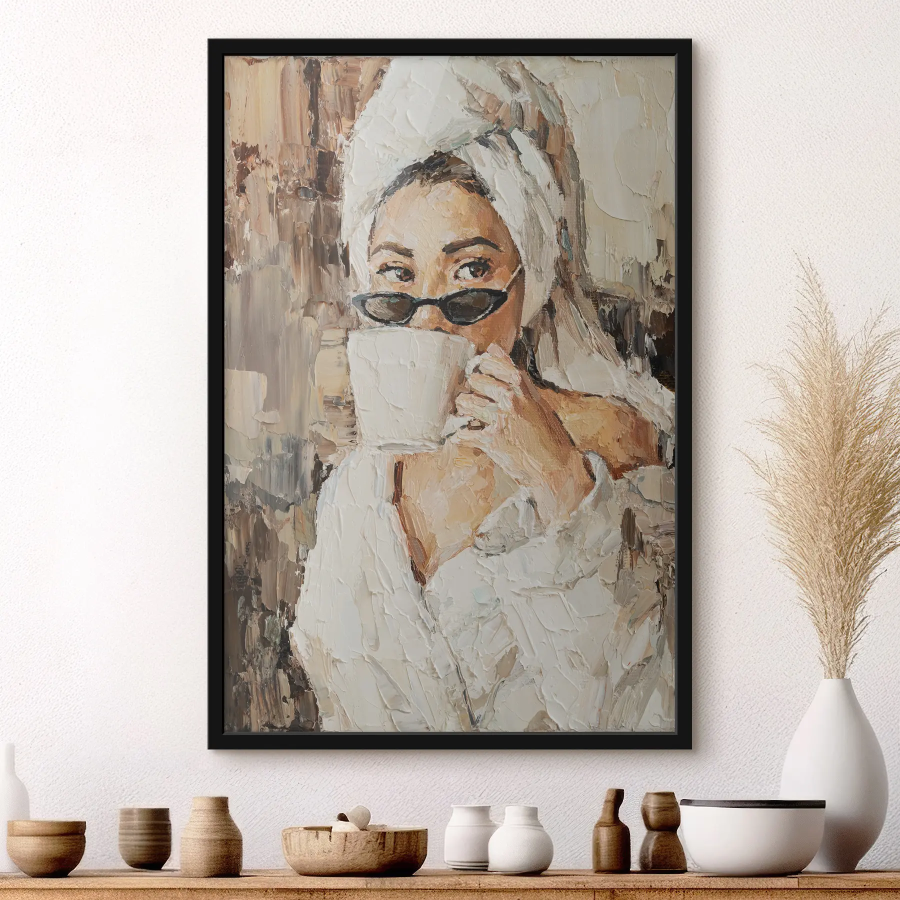 Tablouri O fată cu cafea f25964