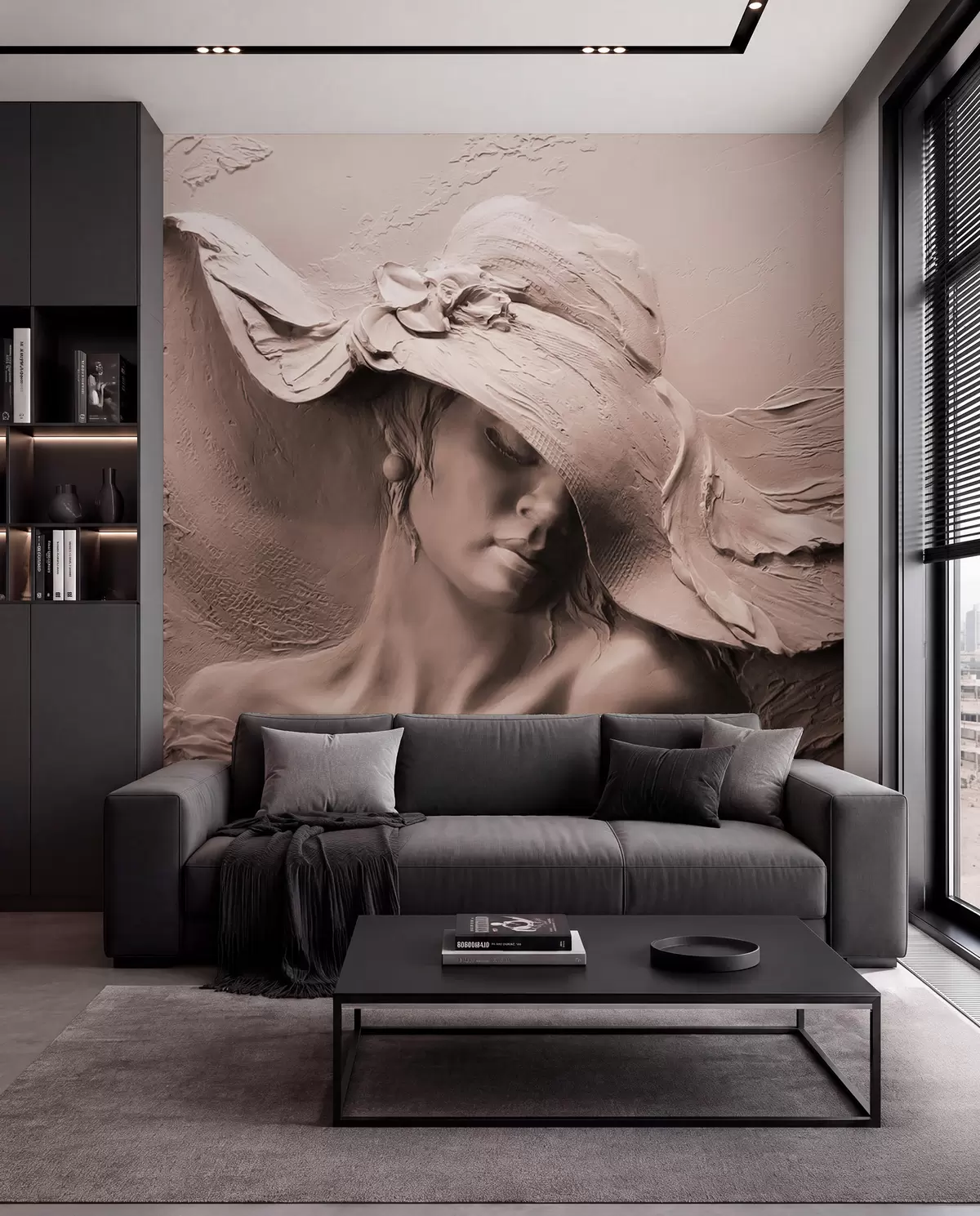 fototapet Doamnă sculptată în roz u62592v1