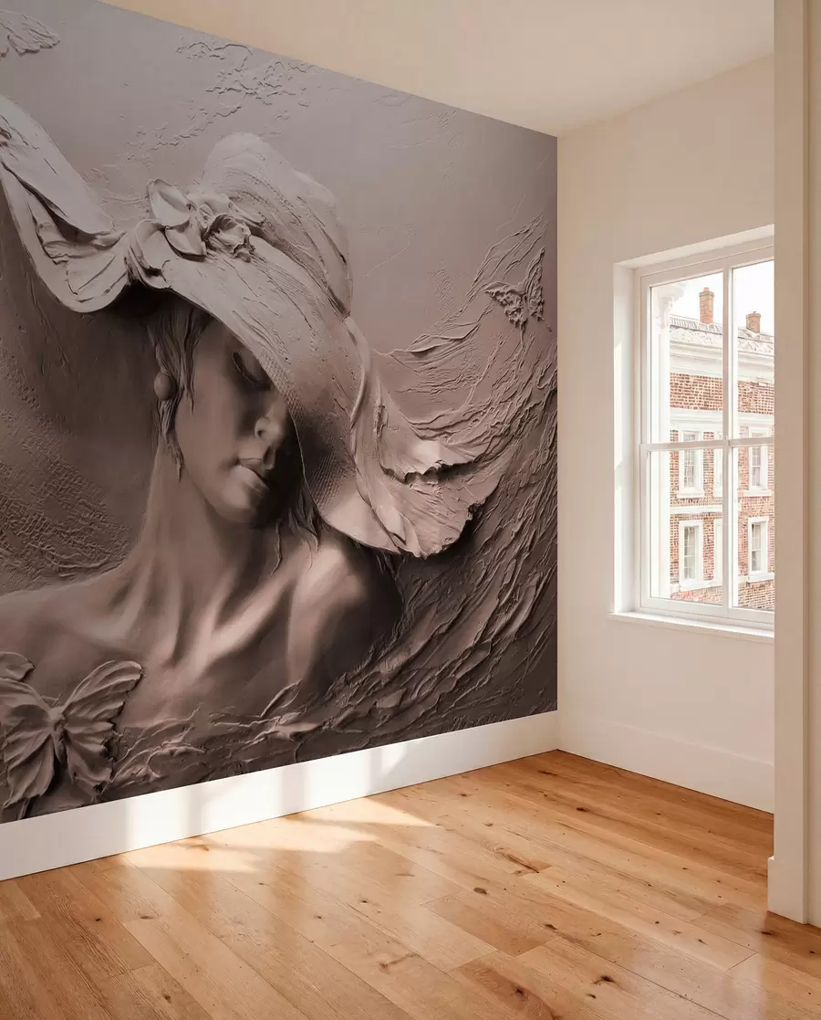 fototapet Doamnă sculptată în roz u62592v1