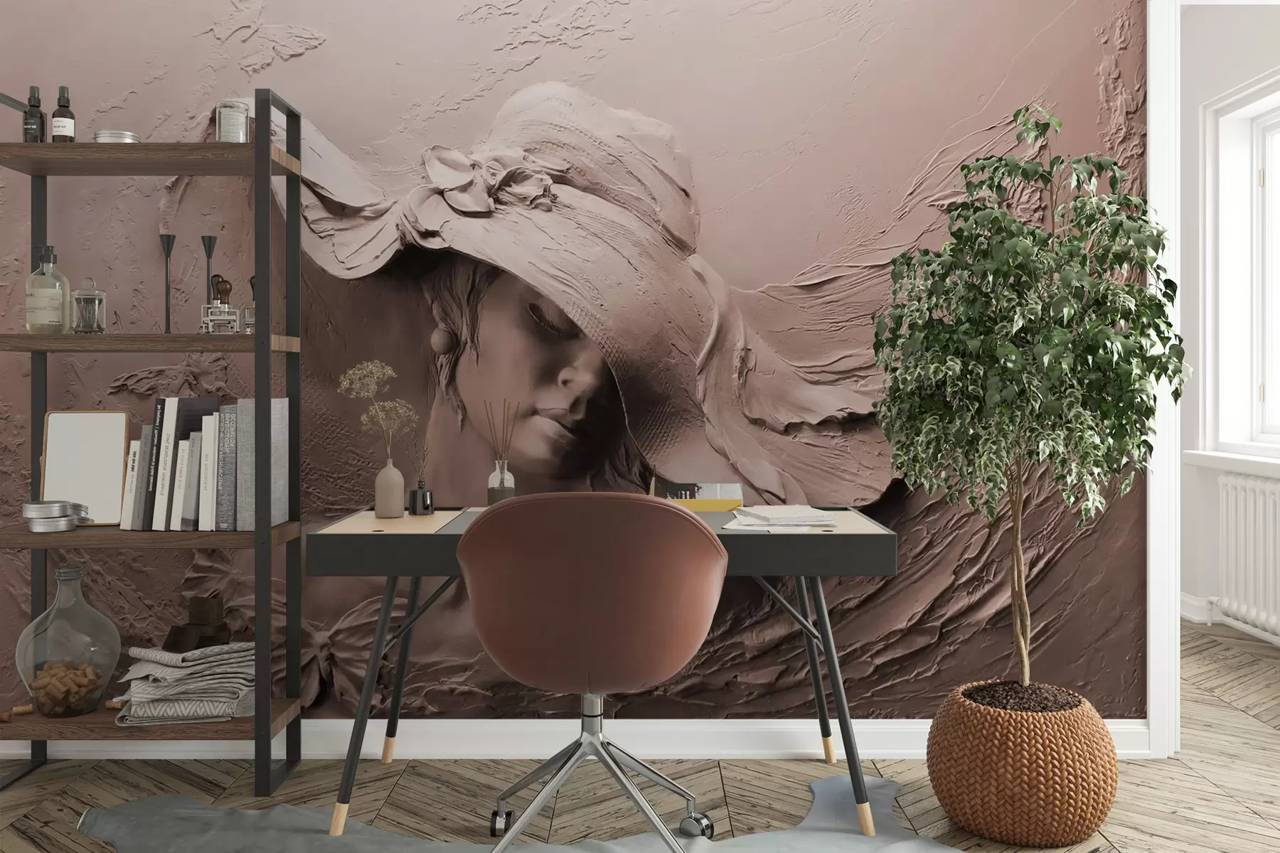 fototapet Doamnă sculptată în roz u62592v1
