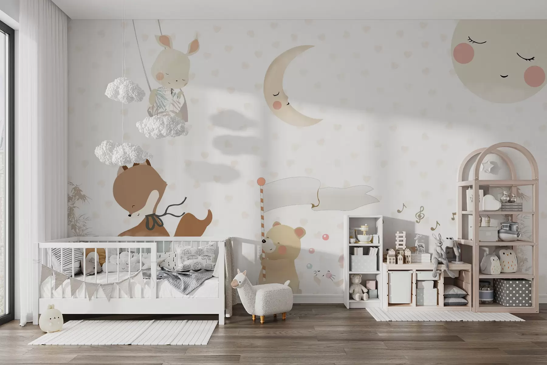 fototapet Wallpaper design cu animale drăguțe u99000