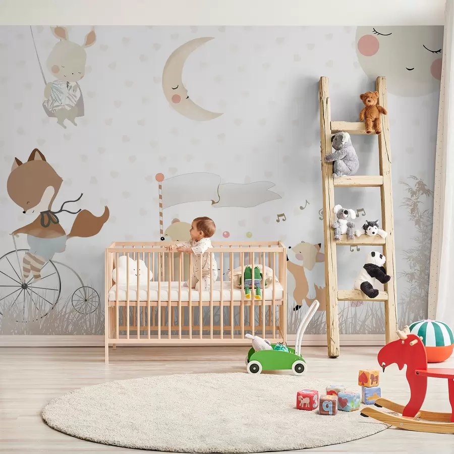 fototapet Wallpaper design cu animale drăguțe u99000