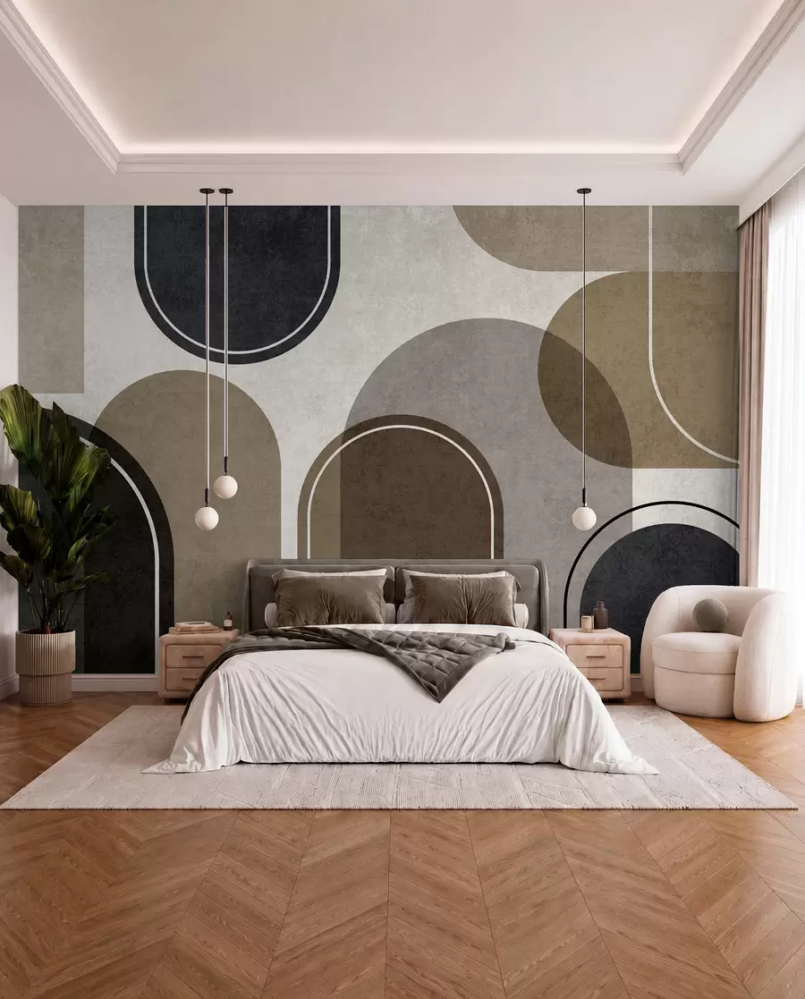 fototapet Arcuri geometrice în culoarea bej u99095