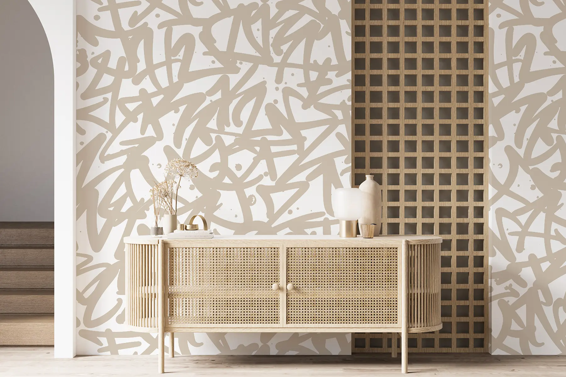 fototapet Graffiti Emoții: Bej u99087v1