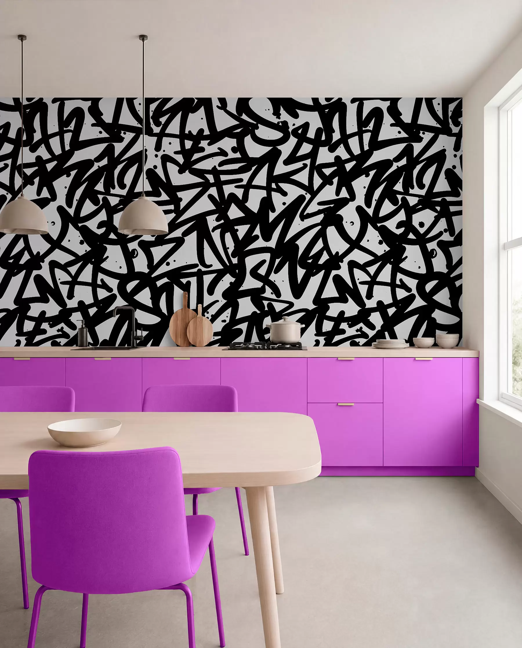 fototapet Caligrafie graffiti neagră u99087v3