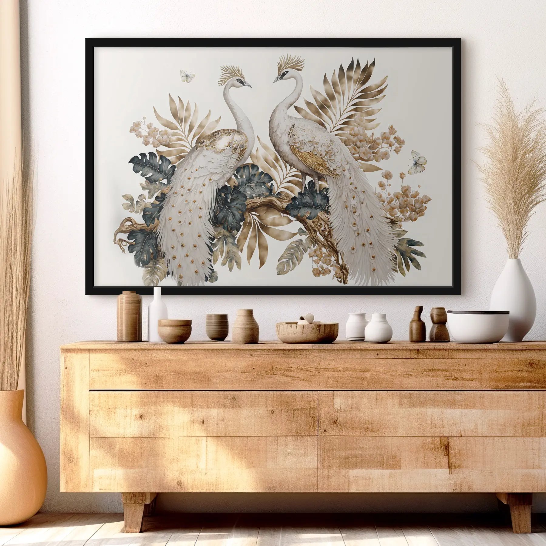 fototapet Doi păuni albi f33942