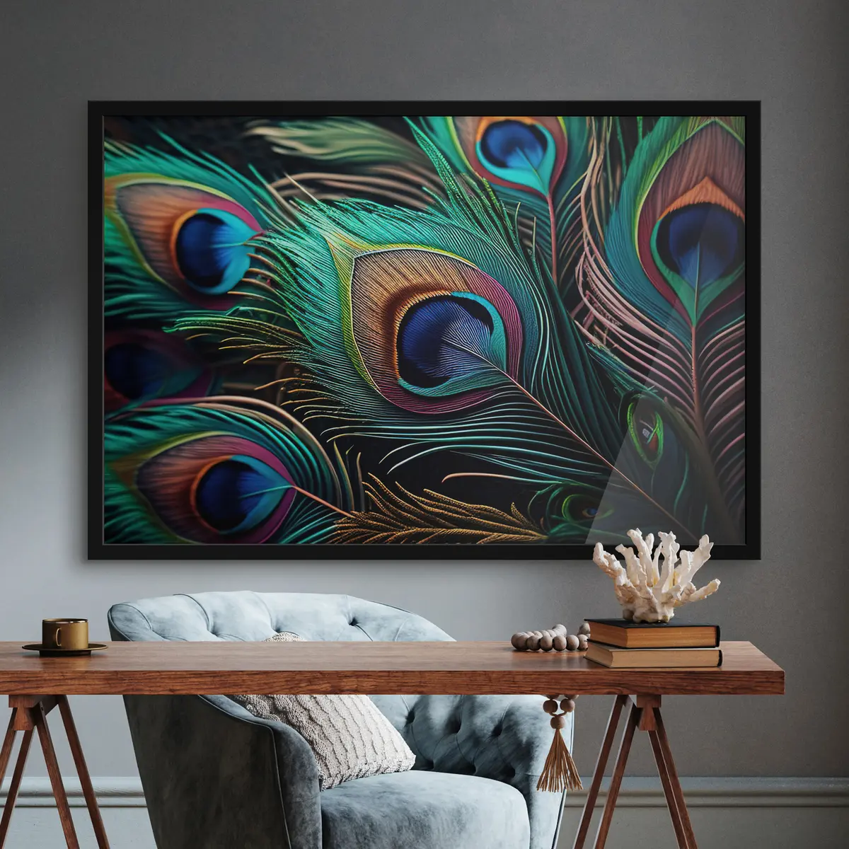 Poster Pene de păun strălucitoare f34871