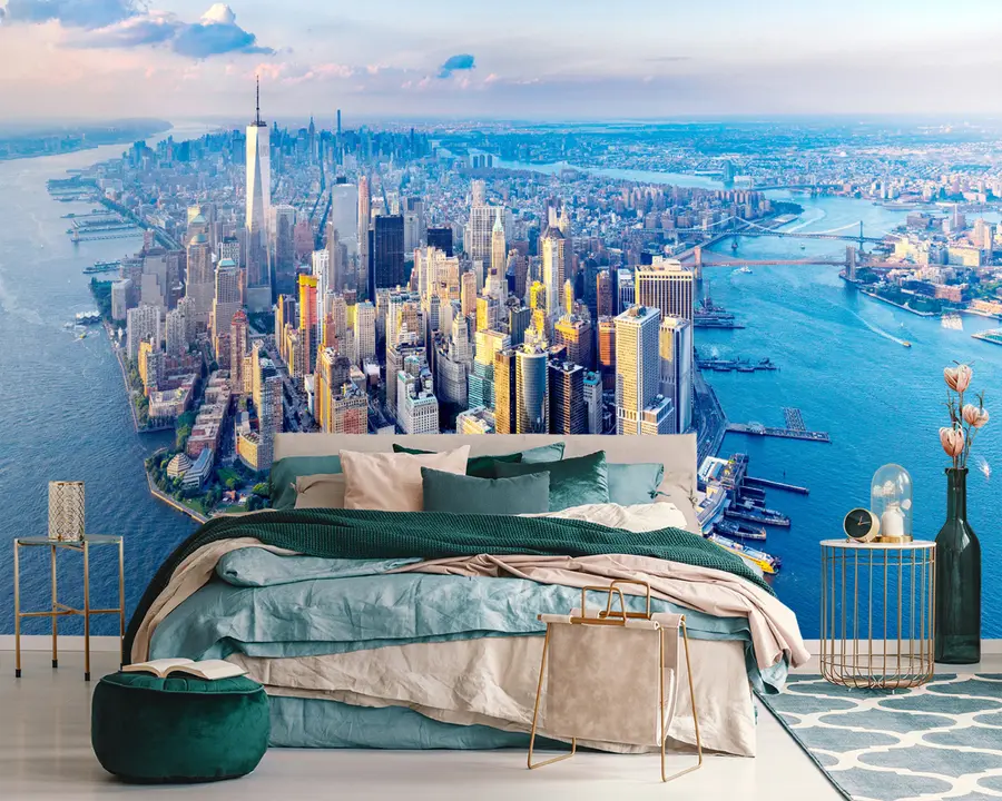 fototapet Vedere din ochi de pasăre a New York Manhattan, SUA u98643