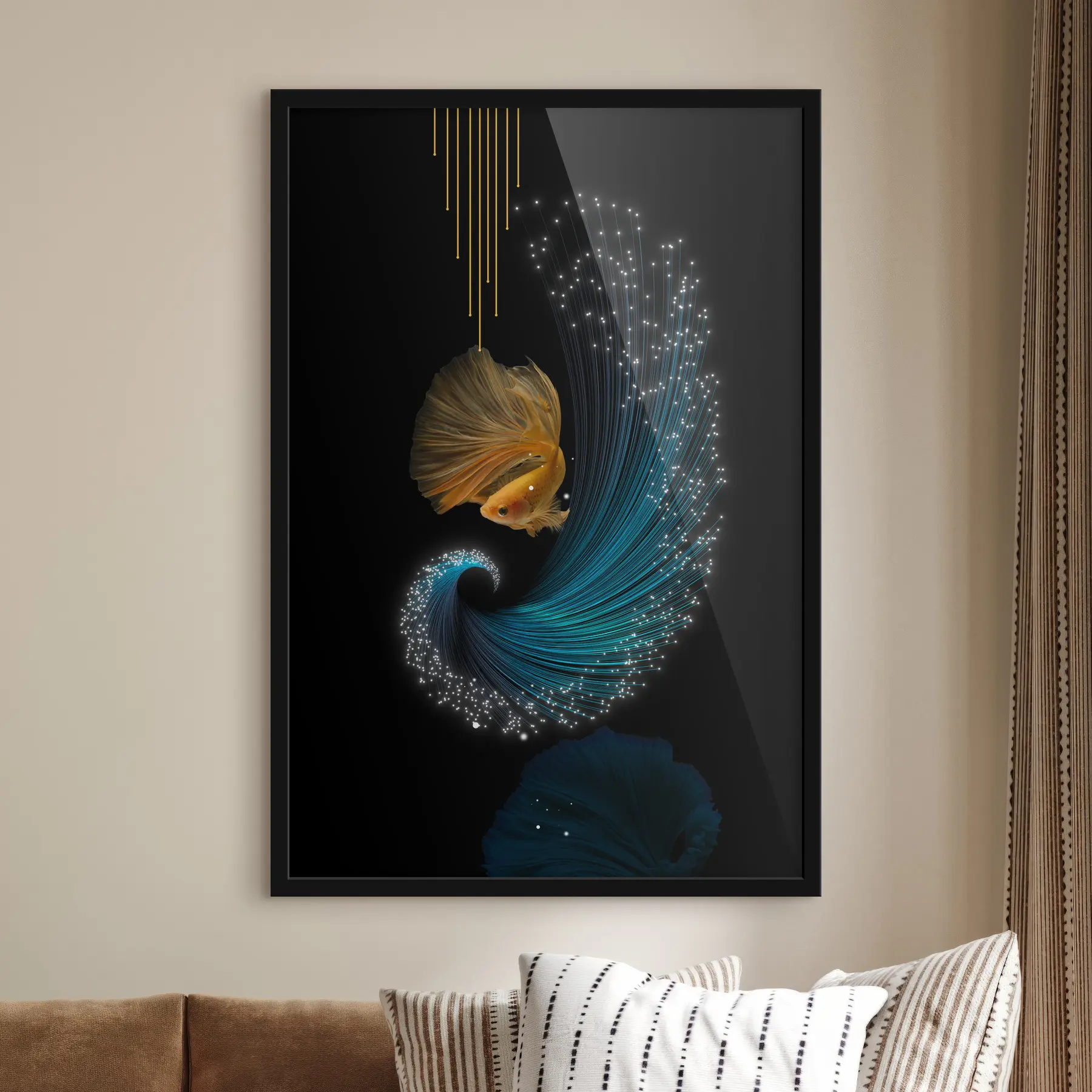 Tablouri Un pește într-un spațiu abstract f02874