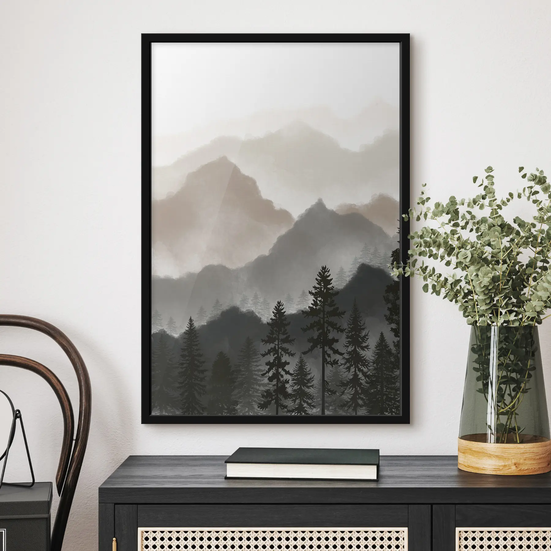 fototapet abstracte acuarelă munți f36607v1