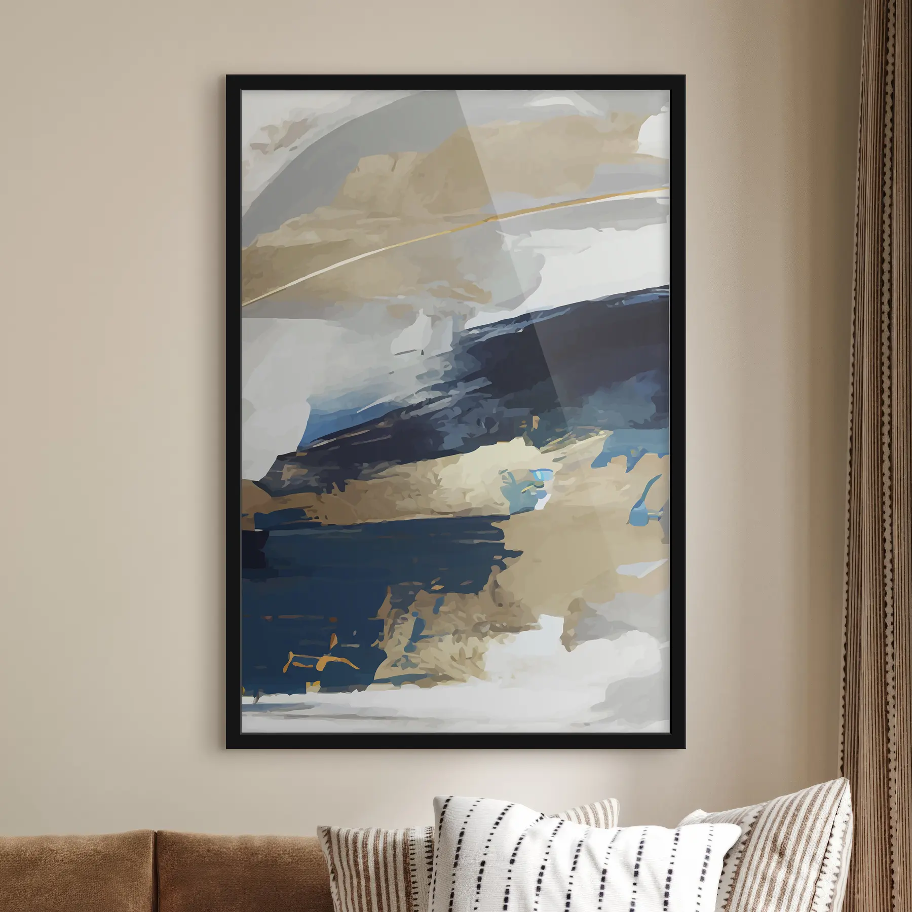 fototapet O abstracție izbitoare în culori gri și albastru f36621