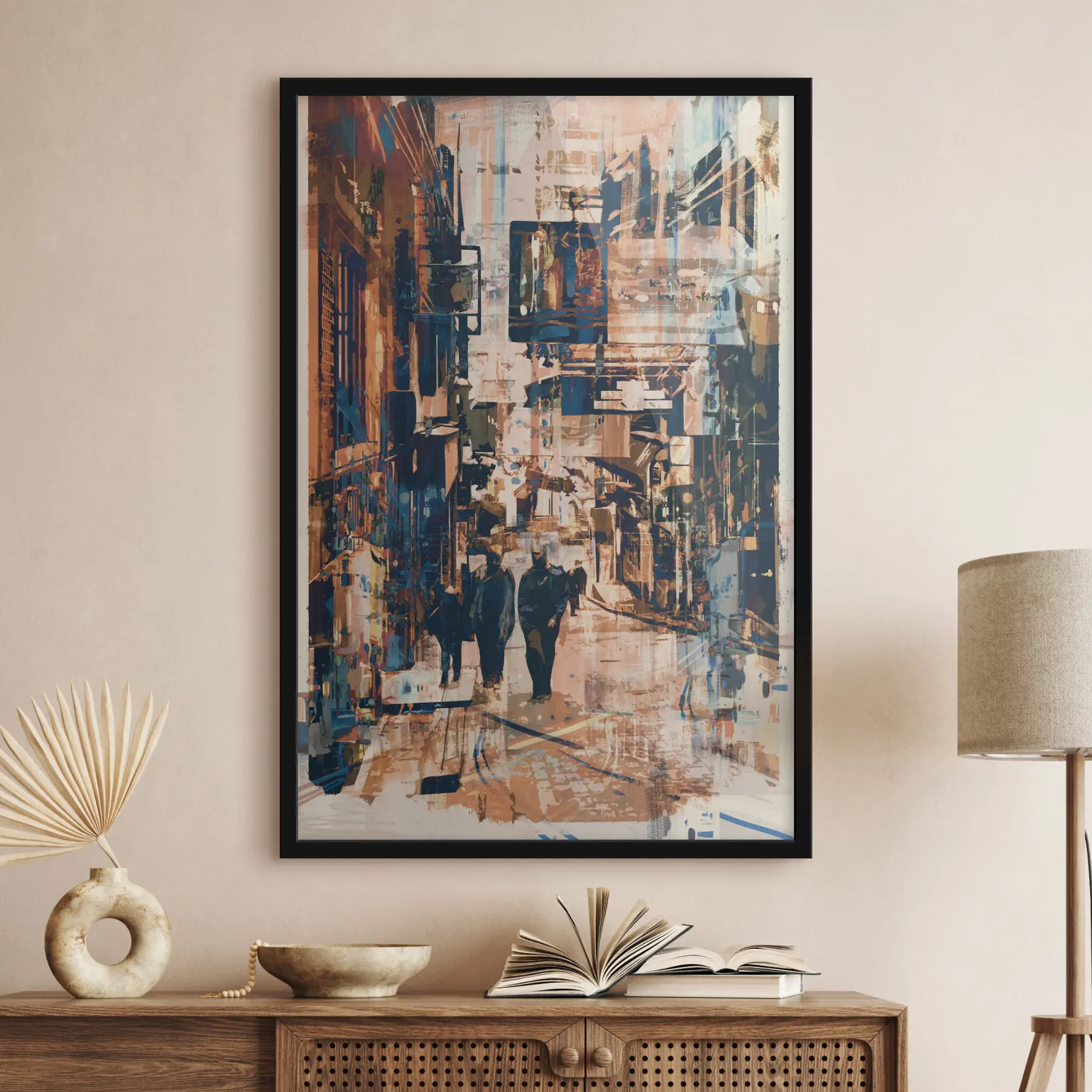 Tablouri Modern abstracție modernă grunge ocupat oraș stradă în America f37081