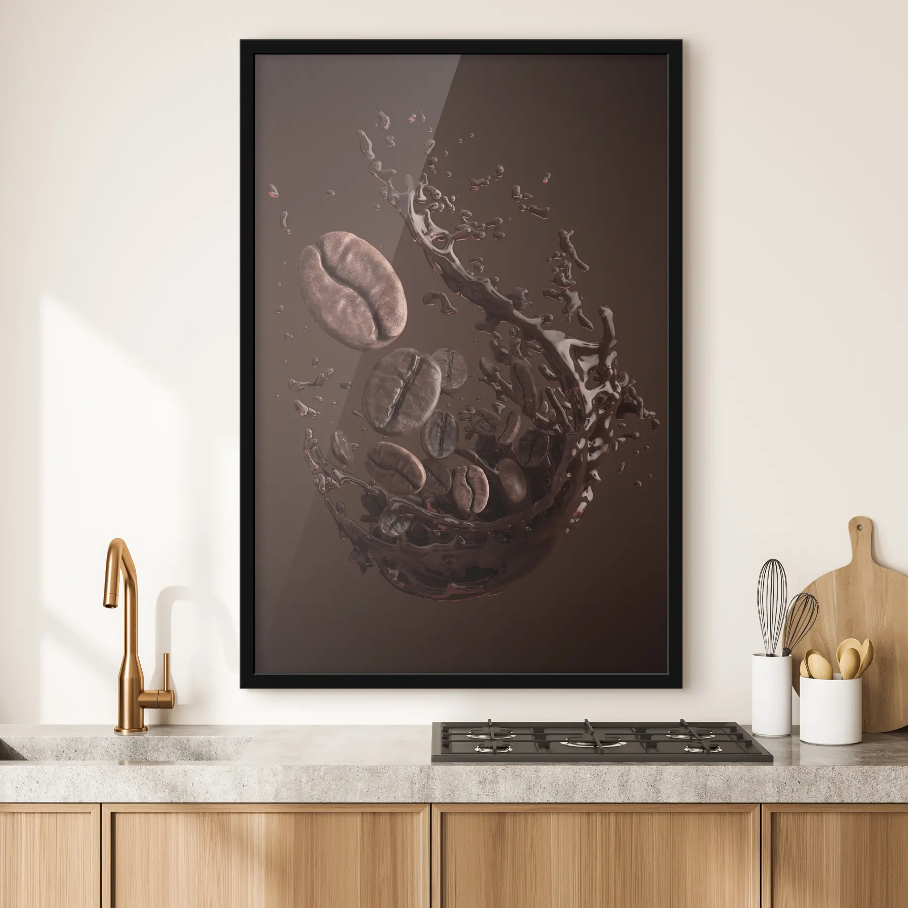 Tablouri Cafea și boabe de cafea efect grafic f37176