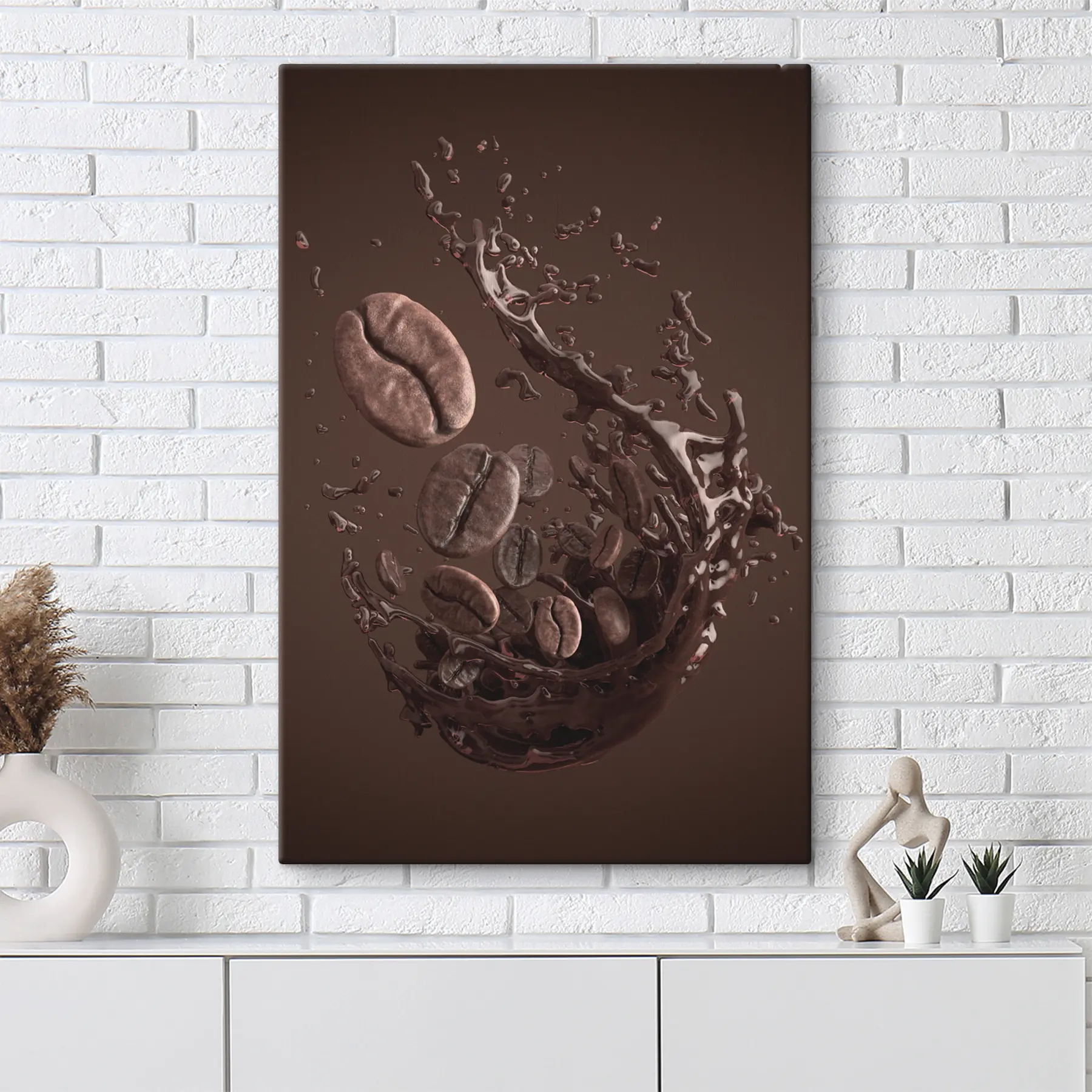 fototapet Cafea și boabe de cafea efect grafic s37176