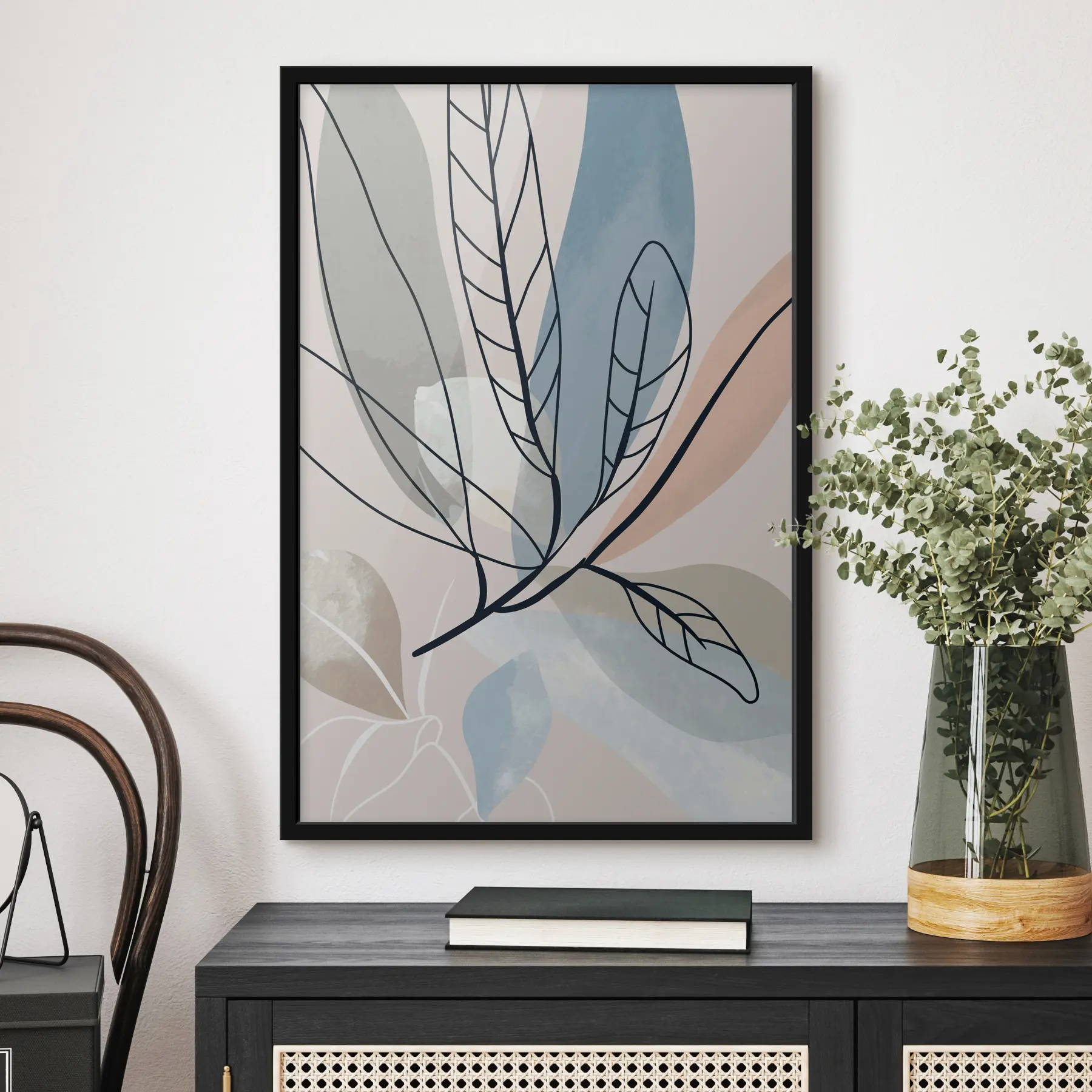 fototapet Acuarelă frunze în stil boho f37053