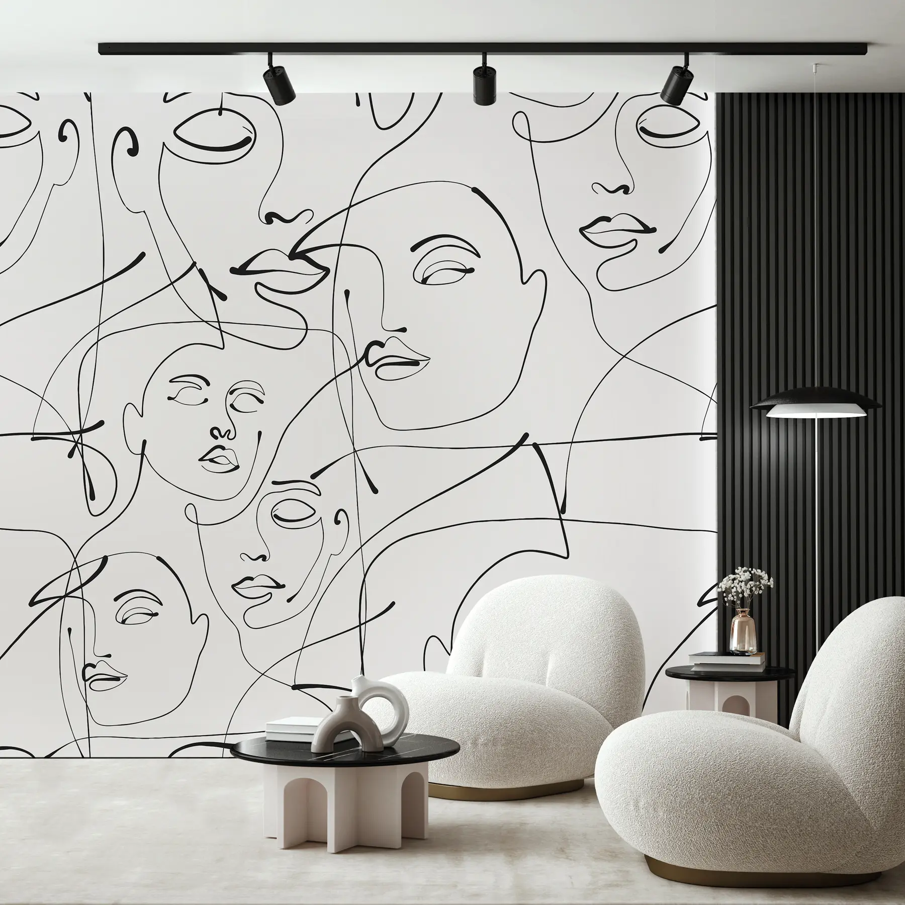 Tablouri Abstracție minimalistă a unui portret de femeie u99013