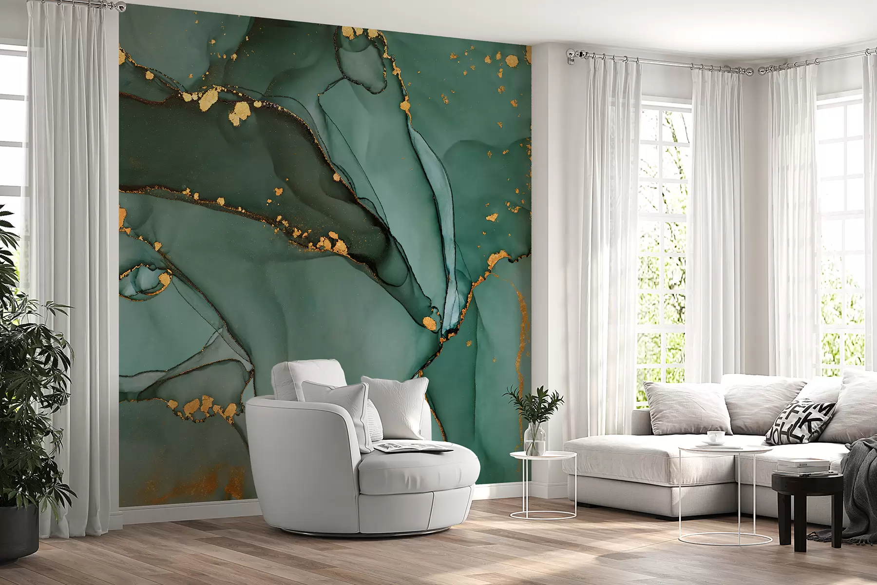 fototapet Marmură Onyx de lux cu crăpături metalice u50235d1