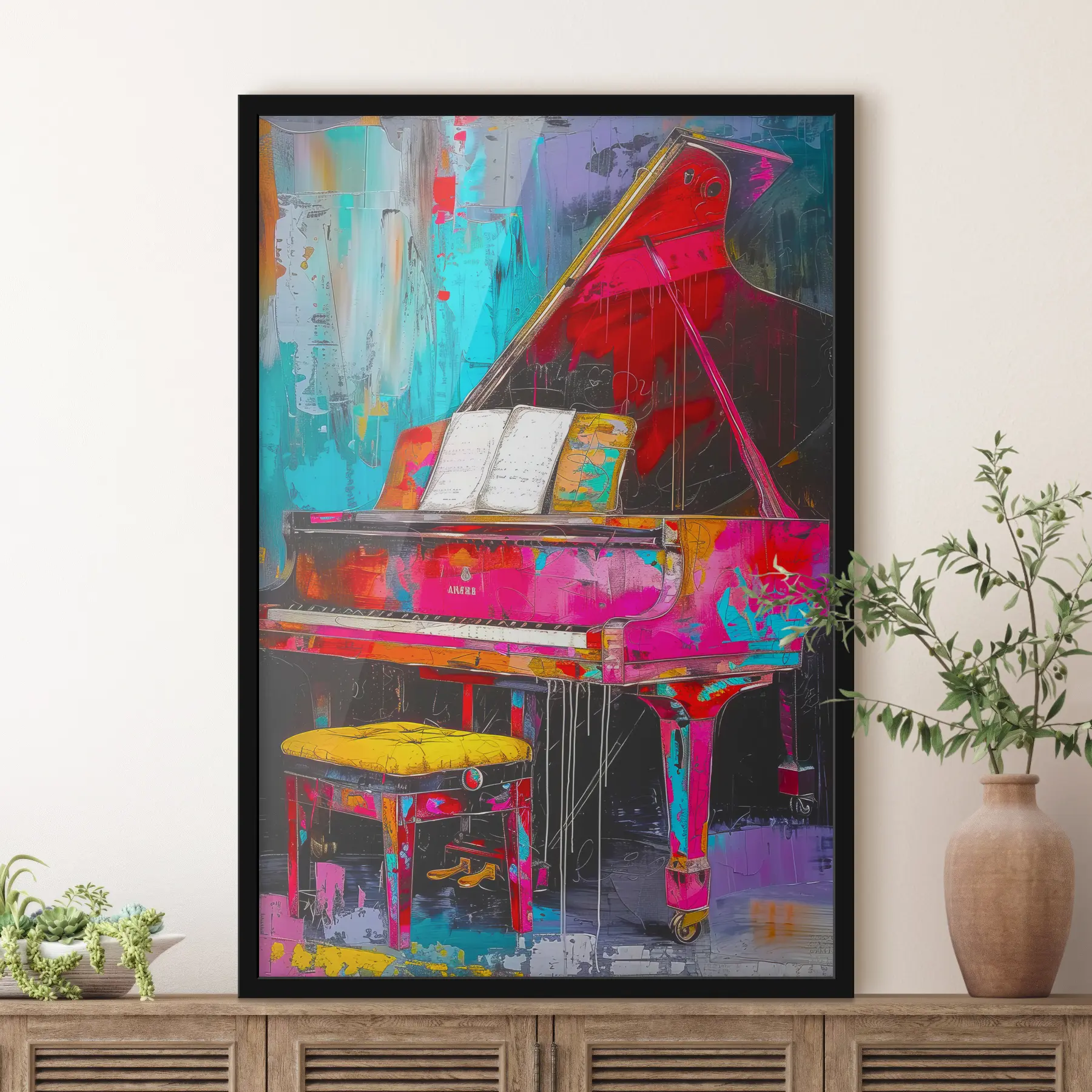 fototapet Acuarelă pian cu coadă f37458