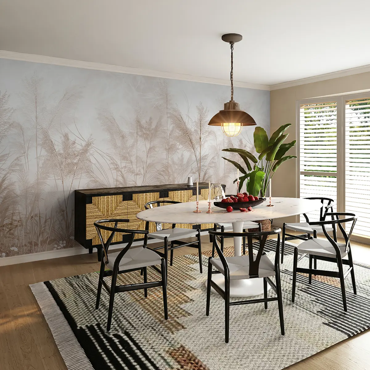 fototapet Plante înalte în culori pastelate u93903d2