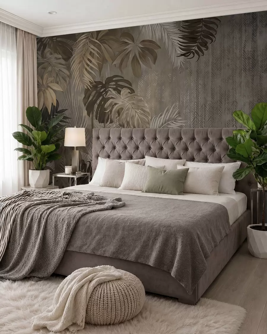 fototapet Frunze tropicale în stil grunge u97012d2