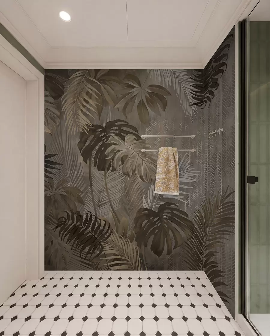 fototapet Frunze tropicale în stil grunge u97012d2