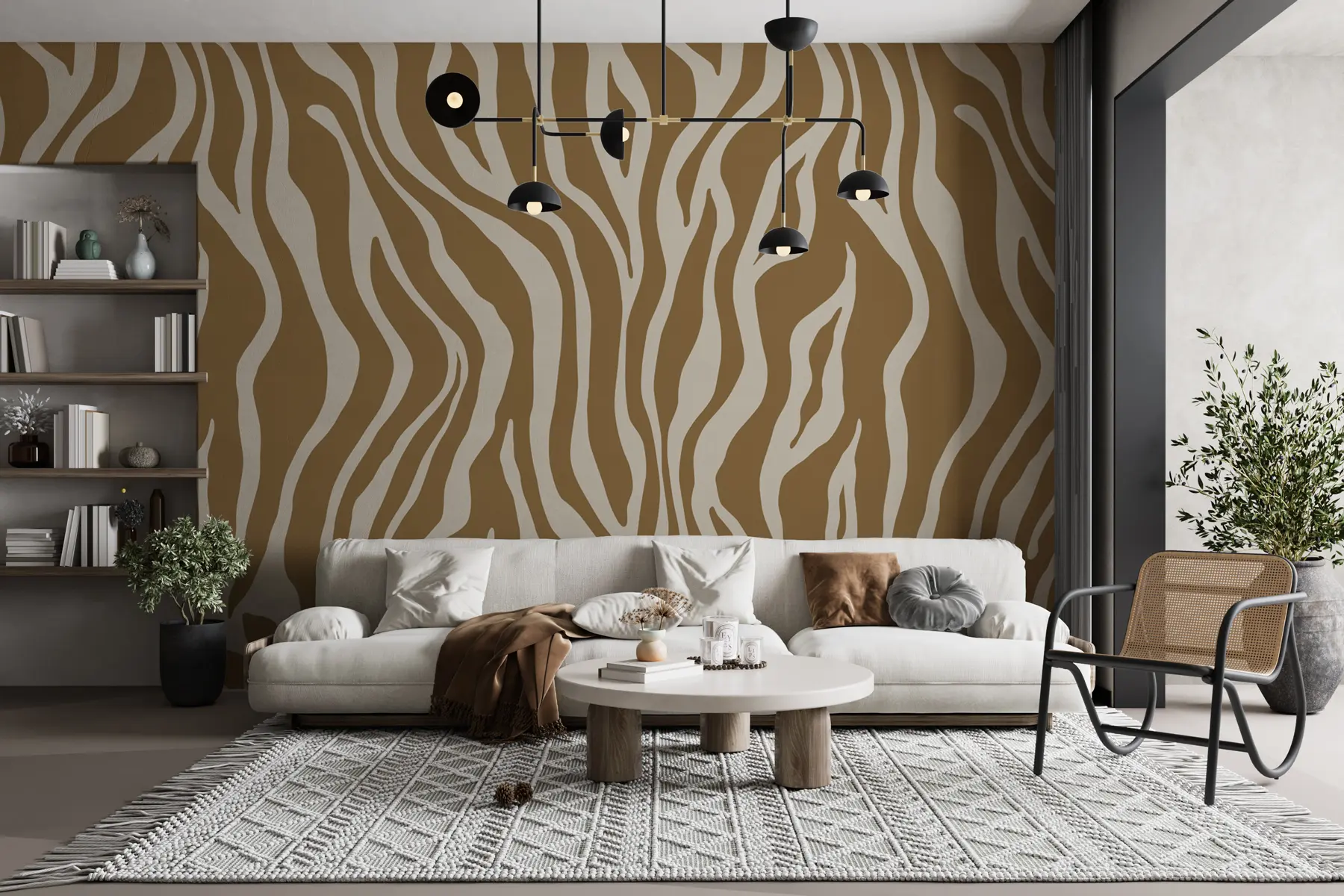 fototapet Vector imprimare de piele de zebră în culori maro și alb u99173